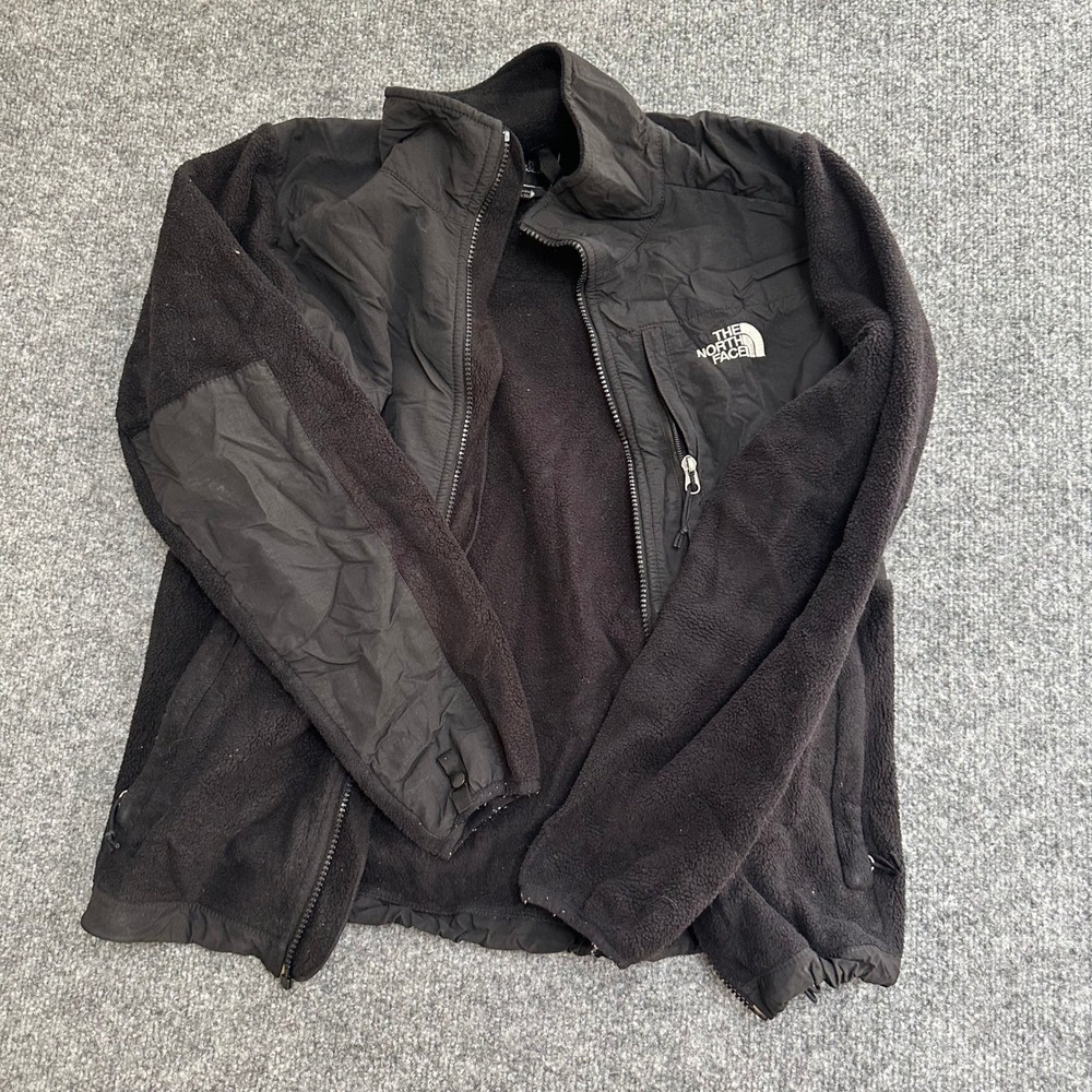 The North Face Fleece Jacket Womens Size M Black Denali Full Zip Outdoor Classic